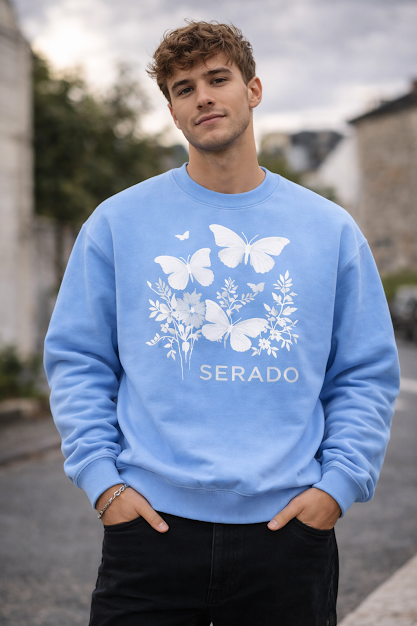 Serado Signature crew Sweatshirt- Light blue